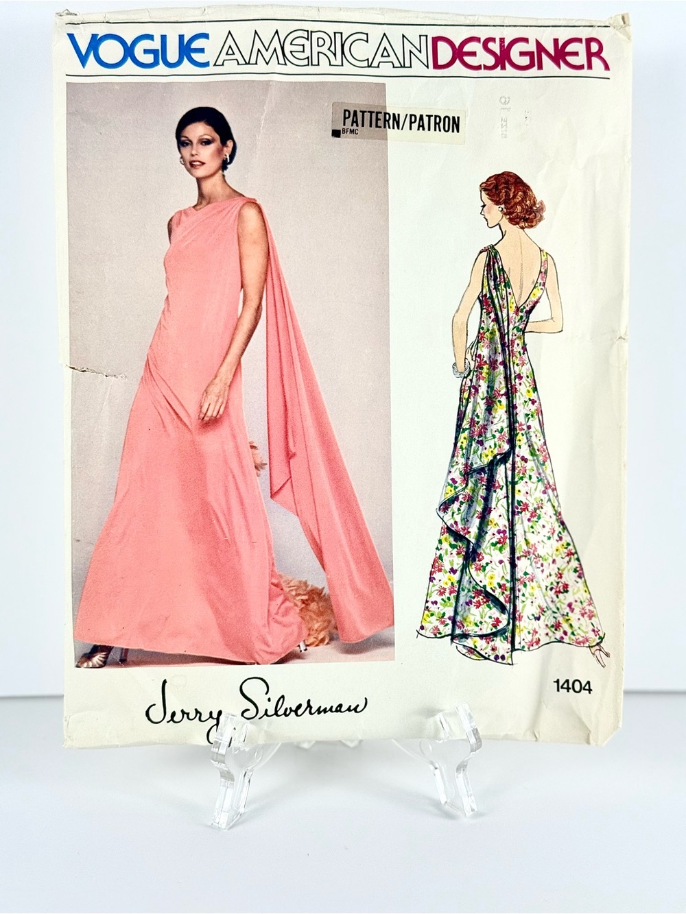 Vintage 1970s Vogue American Designer Original JERRY SILVERMAN 1404 Size 16, Cut